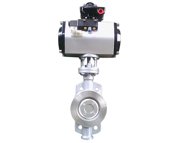 Pneumatic hard seal butterfly valve