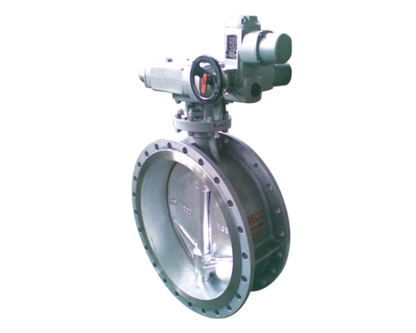 Electric flanged triple eccentric multi-level hard seal butterfly valve